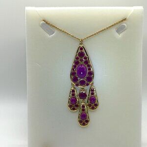Gold and fuchsia Kate Spade necklace